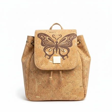 Cork Butterfly Backpack White Background