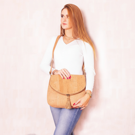 Cork crossbody shoulder bag
