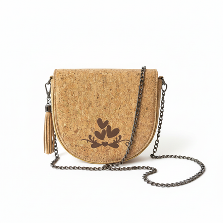 Cork Crossbody Purse on White Background