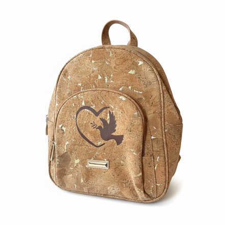 Cork Dove Backpack on White Background
