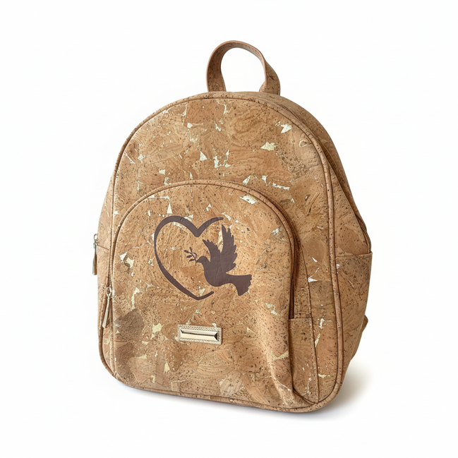 Cork Dove Backpack on White Background
