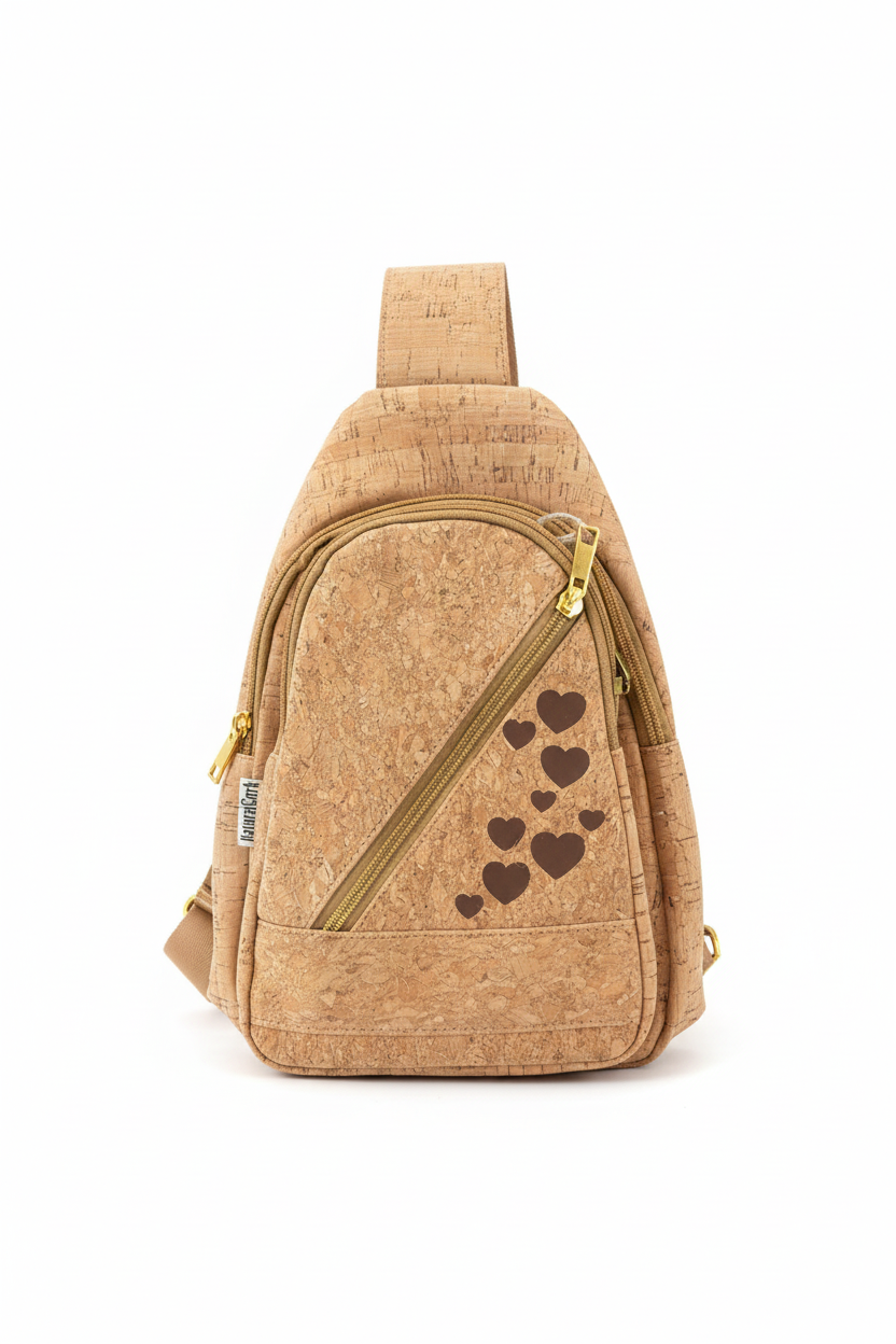Cork Sling Backpack on White Background