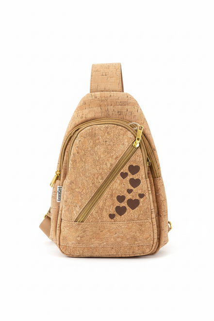 Cork Sling Backpack on White Background