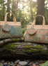 Mandala or Western print cork handbag with coin purse,