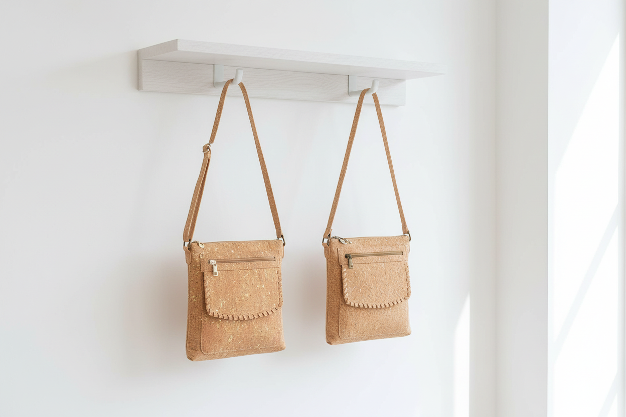 Emily Cork Crossbody bags - bright boutique setting