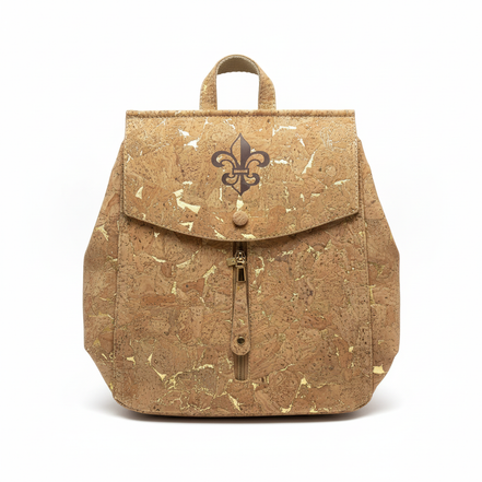 Fleur-de-Lis Cork Backpack White Background