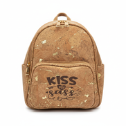 Kiss My Sass Cork Backpack White Background