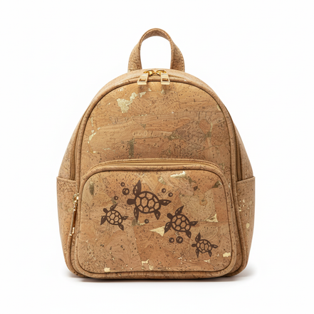 Sea Turtle Cork Backpack White Background